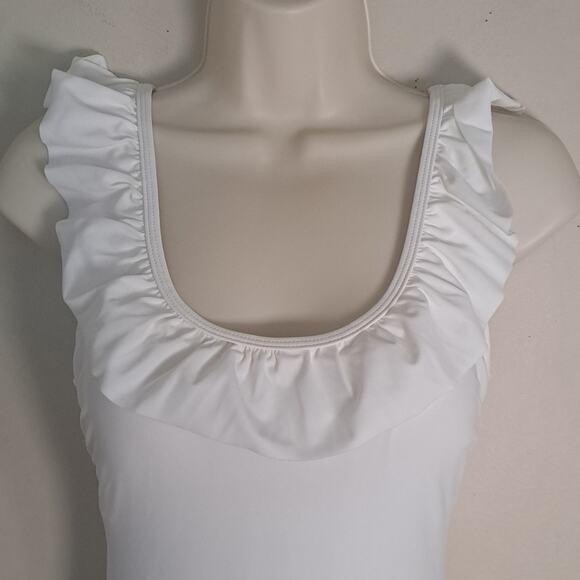 Lolli Sugar Coast Women's Ruffled One Piece Swimsuit - White - XS - Picture 5 of 9